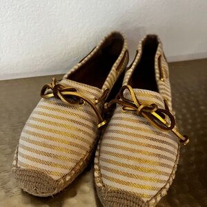 Sperry Cream and Gold Boat Shoes with Nautical Style